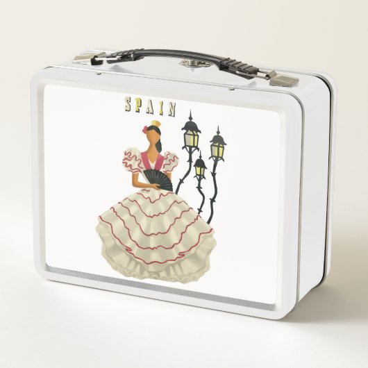 フラメンコスペインのダンサー女性スペイン旅行アート メタルランチボックス (裏面)