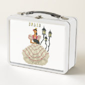 フラメンコスペインのダンサー女性スペイン旅行アート メタルランチボックス (正面)