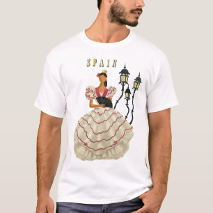 フラメンコスペインのダンサー女性スペイン旅行アート Tシャツ