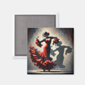 フラメンコスペインのダンサー マグネット (正面/裏面)
