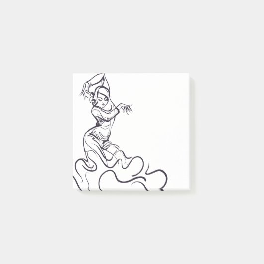 フラメンコダンサーのスケッチ ポストイット (正面)