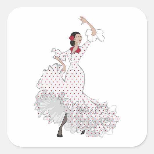 フラメンコダンサーシール スクエアシール (正面)