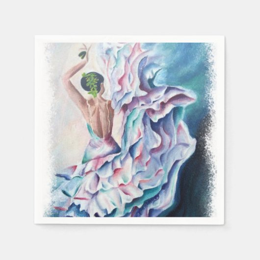 フラメンコダンサー紙ナプキン スタンダードカクテルナプキン (正面)