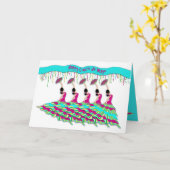 フラメンコダンサー、シンコ·デ·マヨが白地で孤立 カード (黄色い花)