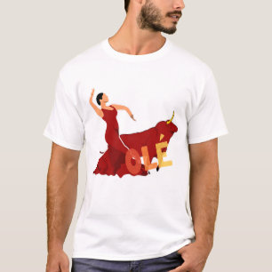 フラメンコダンサー(ブルアンドオレはっきりしたのシンボル) Tシャツ