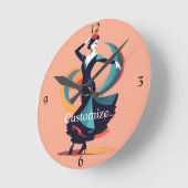フラメンコダンサーThunder_Cove ラウンド壁時計 (傾斜)