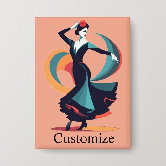 フラメンコダンサーThunder_Cove 缶バッジ (正面)