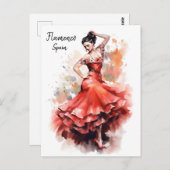 フラメンコダンススペインのはがき – ダンスの世界 ポストカード (正面/裏面)