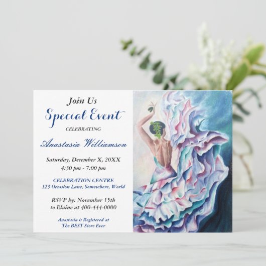 フラメンコダンスパーティーイベントへようこそ 招待状 (スタンド正面)