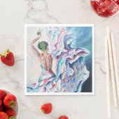 フラメンコダンスパーティーモノグラム スタンダードランチョンナプキン (インサイチュ)