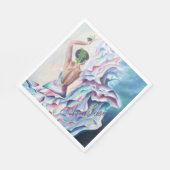 フラメンコダンスパーティーモノグラム スタンダードランチョンナプキン (角)