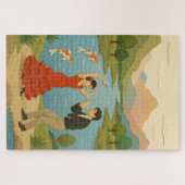 フラメンコダンス紙コラージュ ジグソーパズル (横)