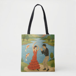 フラメンコダンス紙コラージュ トートバッグ