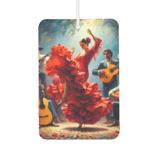 フラメンコハイファッションラテンアメリカ系女性ダンサーラテンスペインの カーエアーフレッシュナー (正面)