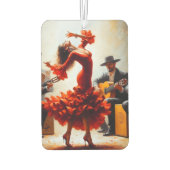 フラメンコハイファッションラテンアメリカ系女性ダンサーラテンスペインの カーエアーフレッシュナー (裏面)