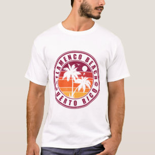 フラメンコビーチプエルトリコレトロサンセットスーベリー Tシャツ