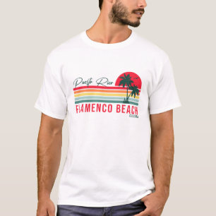 フラメンコビーチプエルトリコレトロサンセットスーベリー Tシャツ