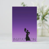 フラメンコラテンダンスパーティーパープルラバンダグラデーション 招待状 (スタンド正面)