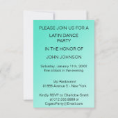 フラメンコラテンダンスパーティーミントブルーグラデーション 招待状 (裏面)