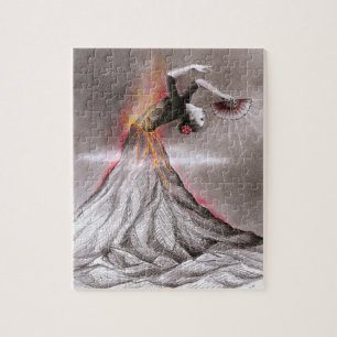 フラメンコ踊りの女性火山シュラルペンアート ジグソーパズル