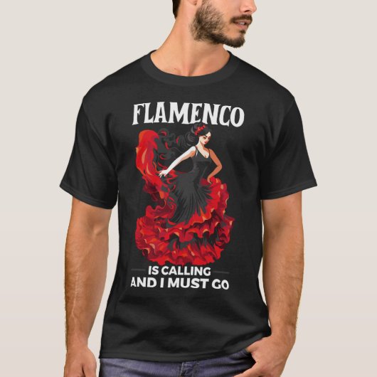 フラメンコ踊りスペインのダンサースペインフラメンコダン Tシャツ (正面)