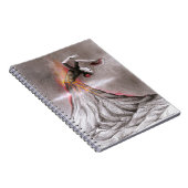 フラメンコ踊り女性火山の超現実的な鉛筆アート ノートブック (右側)