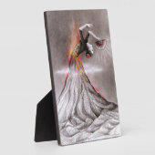 フラメンコ踊り女性火山の超現実的な鉛筆アート フォトプラーク (側面)