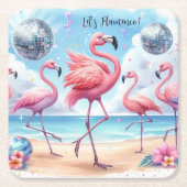 フラメンゴでお祝いしよう！誕生日ビーチパーティー スクエアペーパーコースター (正面)