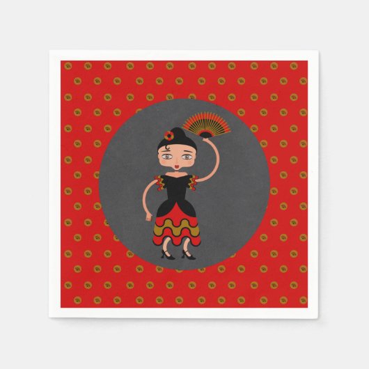 フラメンスペインのゴ踊り誕生会 スタンダードカクテルナプキン (正面)