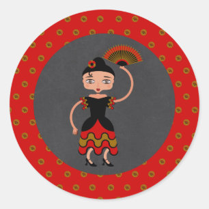 フラメンスペインのゴ踊り誕生会 ラウンドシール