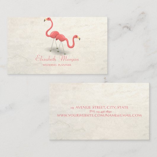 フラモダンおもしろいガーリーミンゴ 名刺 (正面/裏面)