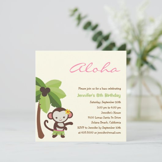 フラモンキールアウ(ハワイ式宴会)パーティの招待状 招待状 (スタンド正面)