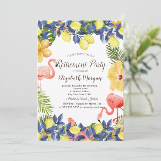 フラモンゴス水彩レモン地中海の 招待状 (スタンド正面)