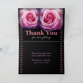 フラリスト - ピンクのバラのウェディング サンクスカード サンキューカード (内部)