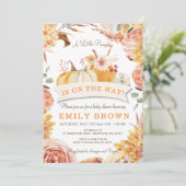 フラルな男女兼用 リトル パンプキン ベイビー シャワー 招待状 (スタンド正面)