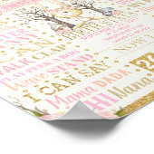 フラルバニー1歳誕生日マイルストーン出生統計 ポスター (角)