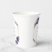 フラルパープルボタニカルウェディングパーティ 紙コップ (右)