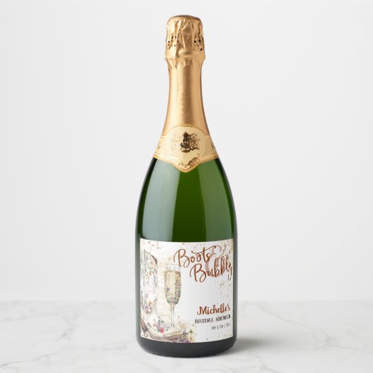 フラルブーツとバブルリーウェスタンカントリー スパークリングワインラベル (正面)