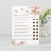 フラルボホーママまたはパパベビーシャワーゲームカード 招待状 (スタンド正面)