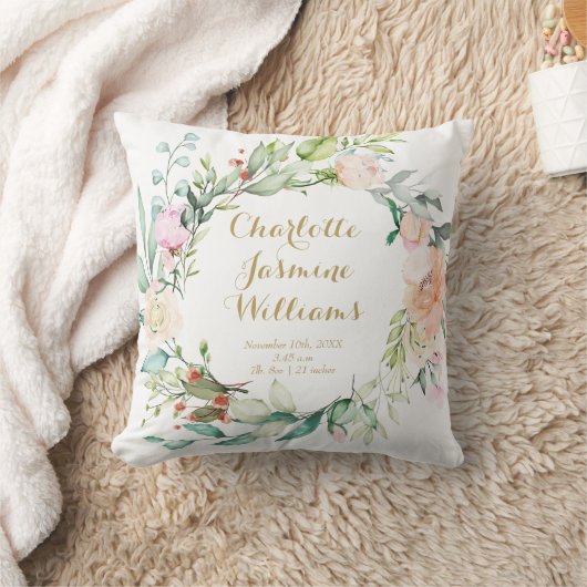 フラルモノグラム ベビー 誕生情報 ぬいぐるみ クッション (ブランケット)