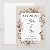 フラル・エレガンス・セーブ・ザ・デート・招待状 招待状 (正面/裏面)