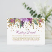 フラル・グリッター・アメジストの結婚式の披露宴の詳細 エンクロージャーカード (スタンド正面)