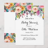 フラル シック ベイビー シャワー 招待状 (正面/裏面)