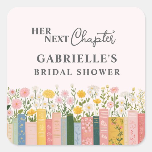 フラル・ストーリーブック ハー・ネクスト・チャプター ブライダルシャワー スクエアシール (正面)