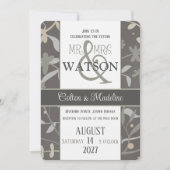 フラル スプリッグ エレガント モダン インスピリテイション ウェディング 招待状 (正面)