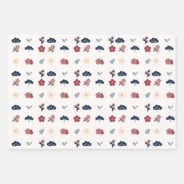 フラル スプリング ボホ ボタニカル ラッピングペーパーシート