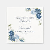 フラル ダスティーブルー ビフォア アイ ドゥ ブライダル シャワー ペーパー スタンダードカクテルナプキン (正面)