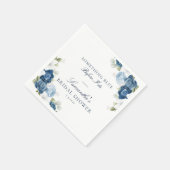 フラル ダスティーブルー ビフォア アイ ドゥ ブライダル シャワー ペーパー スタンダードカクテルナプキン (角)