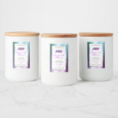 フラル・ティール・パープル・グリッター・ホワイト製品ラベル フードラベル (ボトル)