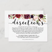 フラル バーガンディー ウェディング ディレクションズ 情報カード エンクロージャーカード (正面/裏面)